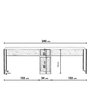 Hanah Home Mesa de Estudio L196 Roble Tablero Partículas Melamina 240x74x60 cm